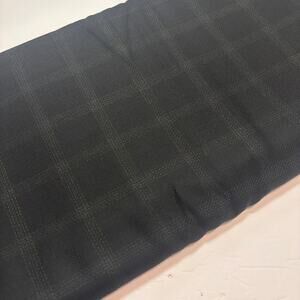 Wool Windowpane Suiting Fabric Black Tan Blue 60" Wide x 4.25 Yards